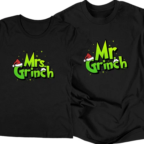 Mr és Mrs Grinch páros póló szett (Fekete)