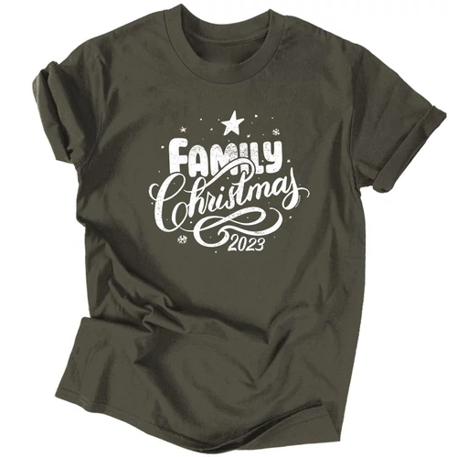 Family Christmas 2023 férfi póló (Grafit)