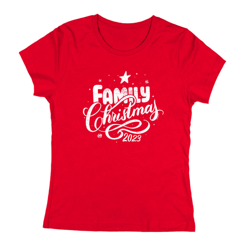 Family Christmas 2023 női póló (Piros)