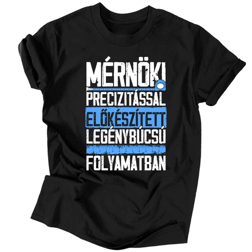 Mérnöki precizitás férfi póló (Fekete)