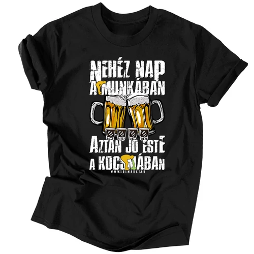 Nehéz nap a munkában férfi póló (Fekete)