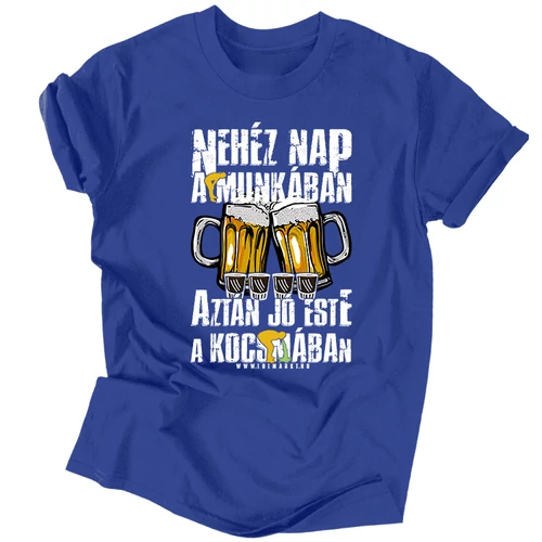 Nehéz nap a munkában férfi póló (Royal)