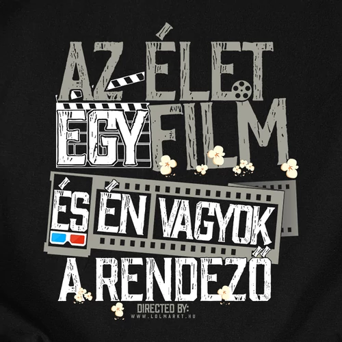 Az élet egy film férfi póló (B_Fekete)