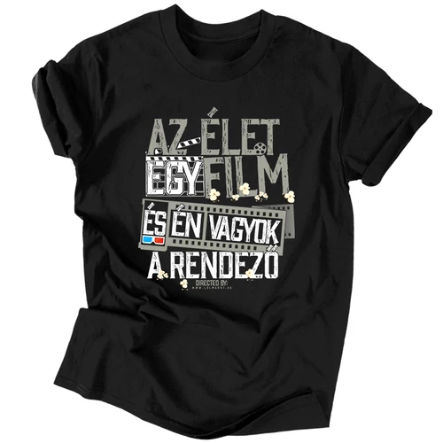Az élet egy film férfi póló (Fekete)