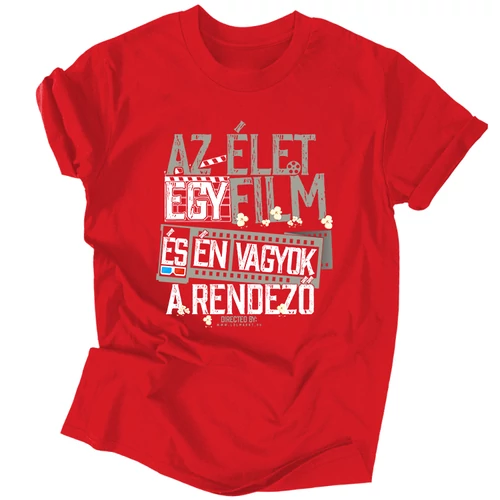 Az élet egy film férfi póló (Piros)