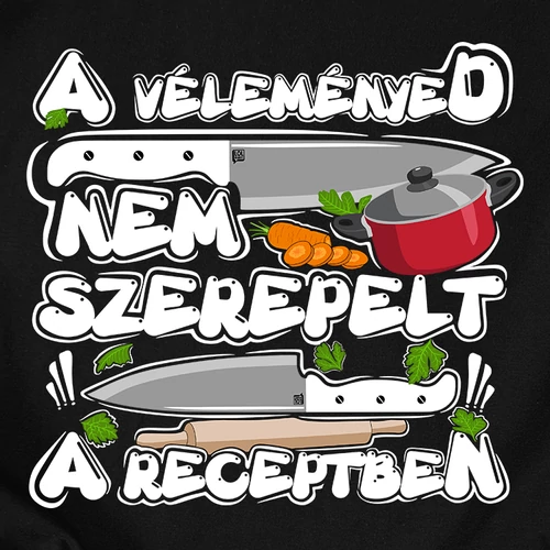 A véleményed nem szerepelt a receptben kötény (Fekete)