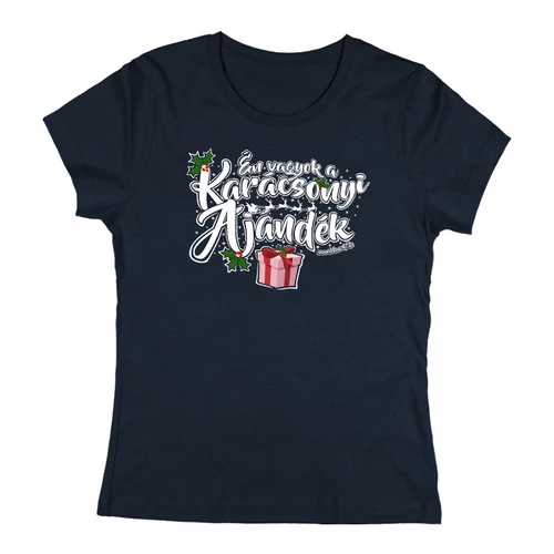 Karácsonyi ajándék női póló (Sötétkék)