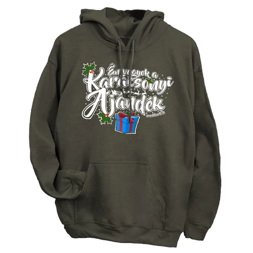 Karácsonyi ajándék kapucnis pulóver (Grafit)