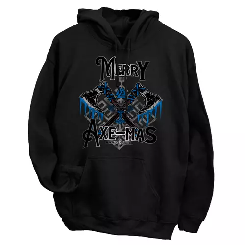 Merry Axe-mas kapucnis pulóver (Fekete)