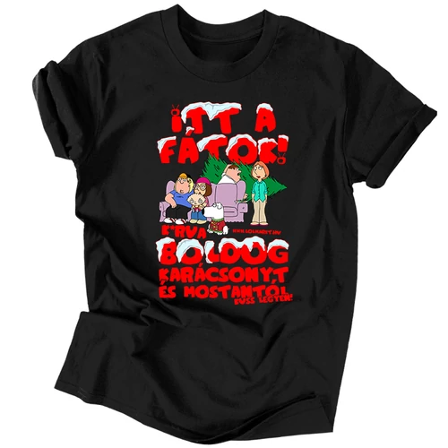 Itt a fátok férfi póló (Fekete)