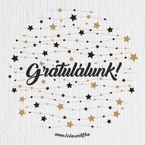 Gratulálunk ajándék táska piros füllel (Fehér_B)
