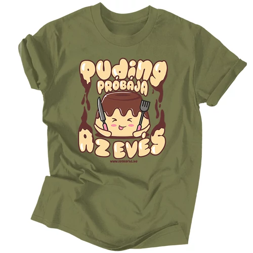 Puding próbája az evés férfi póló (Military)