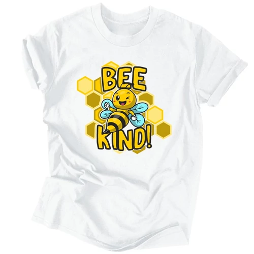 Bee kind férfi póló (Fehér)