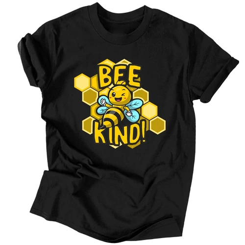 Bee kind férfi póló (Fekete)