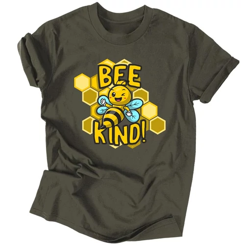 Bee kind férfi póló (Grafit)