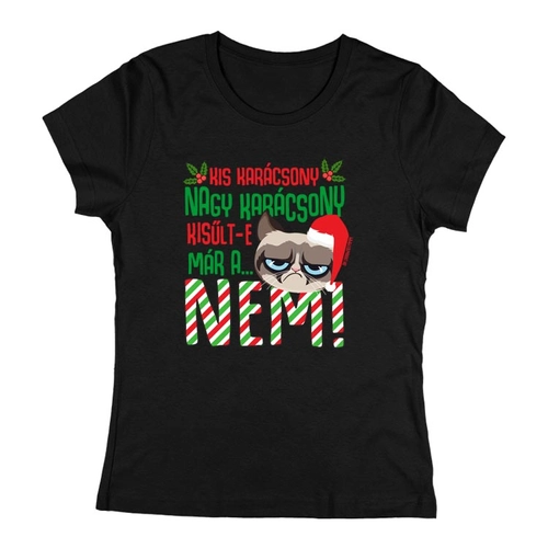 Kis karácsony női póló (Fekete)