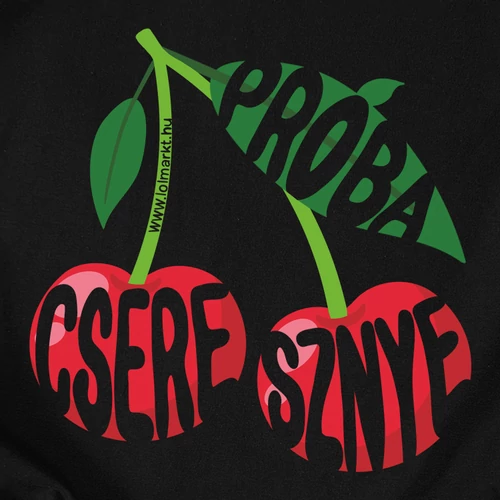 Próba cseresznye vászontáska (B_fekete)