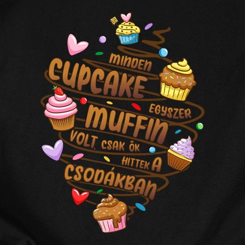Minden cupcake férfi póló (B_Fekete)