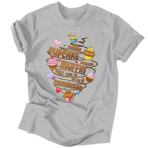 Minden cupcake férfi póló (Világosszürke)