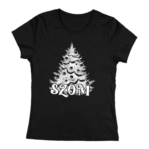 Karácsonyi F_SZOM női póló (Fekete)