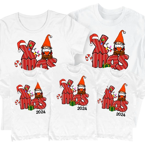 Xmas családi szett sablon (3 gyerek) (Fehér)