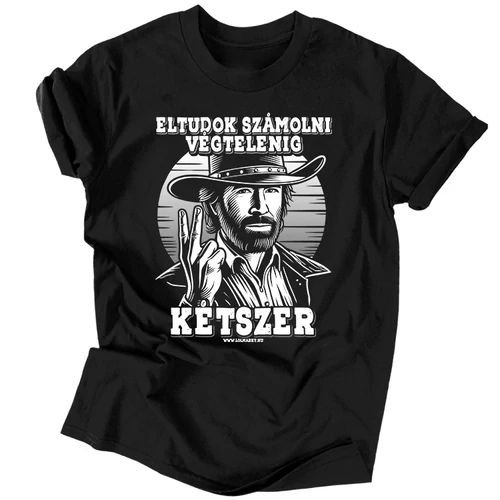 Eltudok számolni végtelenig férfi póló (Fekete)