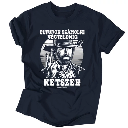 Eltudok számolni végtelenig férfi póló (Sötétkék)