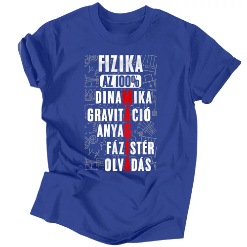 Fizika mint mágia férfi póló (Királykék)