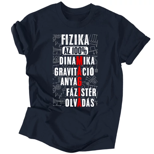 Fizika mint mágia férfi póló (Sötétkék)