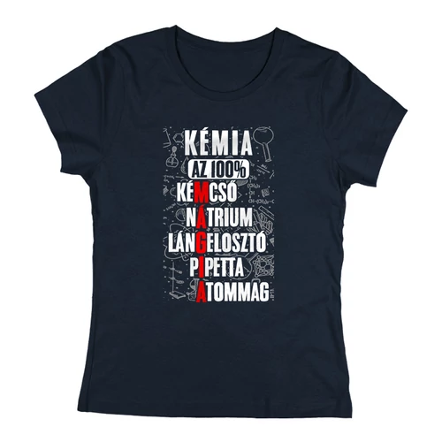 Kémia mint mágia női póló (Sötétkék)