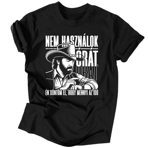 Nem használok órát férfi póló (Fekete)