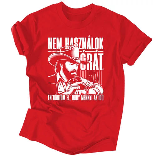 Nem használok órát férfi póló (Piros)