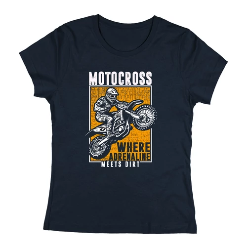 Motocross női póló (Sötétkék)