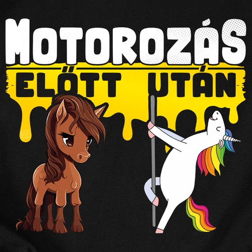 Motorozás előtt - után férfi póló (B_fekete)