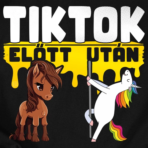 Tiktok előtt - után női póló (B_fekete)