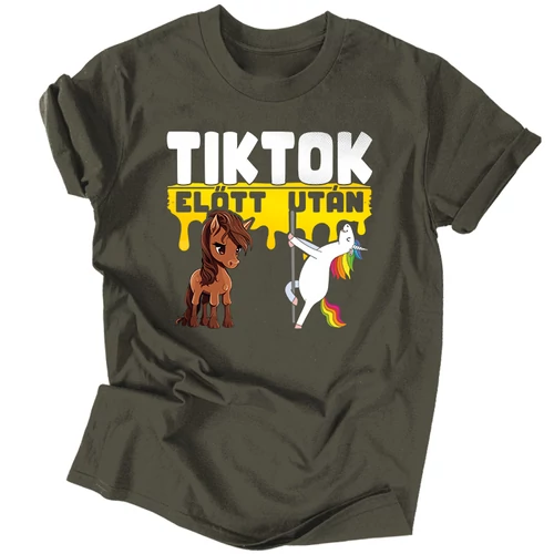 Tiktok előtt  - után férfi póló (Grafit)