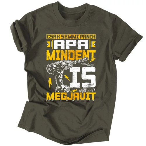 Apa mindent is megjavít férfi póló (Grafit)