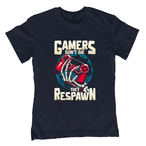 Gamers don't die gyerek póló (Sötétkék)