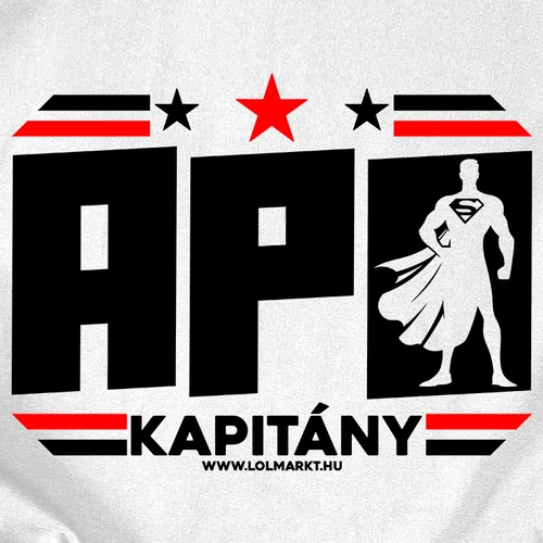 Apa kapitány férfi póló (B_fekete)