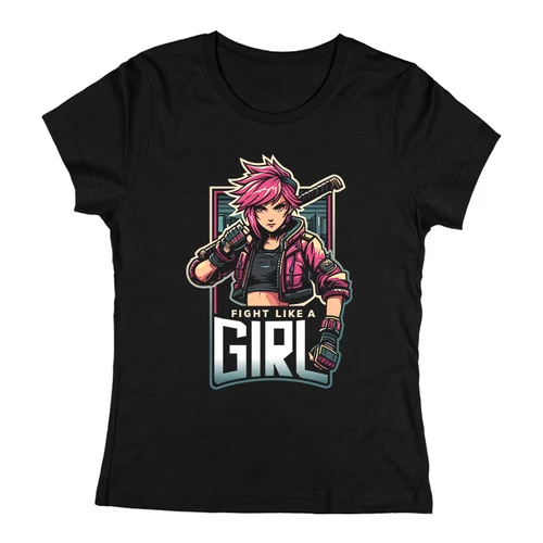 Fight like a girl női póló (Fekete)