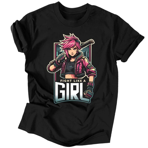Fight like a girl férfi póló (Fekete)