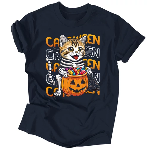 Catooween férfi póló (Sötétkék)