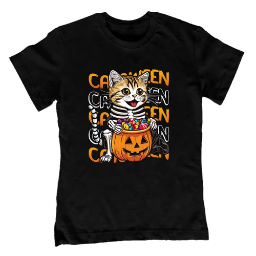 Catooween gyerek póló (Fekete)