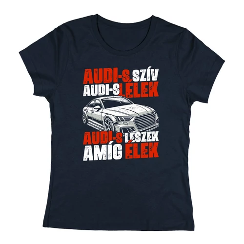 Audi-s szív Audi-s lélek póló (Sötétkék)