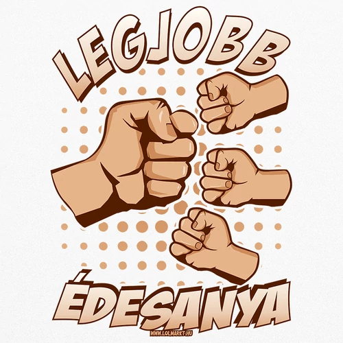 Legjobb anya (gyerek kezekkel) fém bögre (B_fehér)