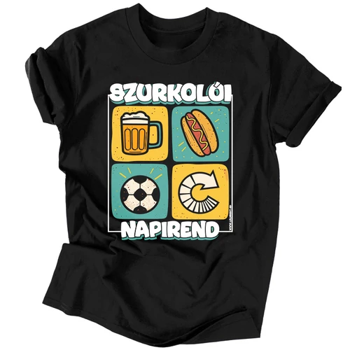 Szurkolói napirend szurkolói férfi póló (Fekete)