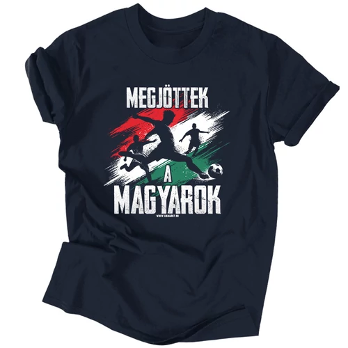 Megjöttek a magyarok szurkolói férfi póló (Sötétkék)