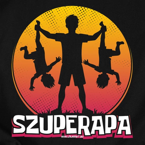 Szuperapa férfi póló (B_fekete)