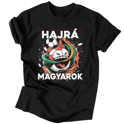 Hajrá magyarok Szurkolói férfi póló (Fekete)