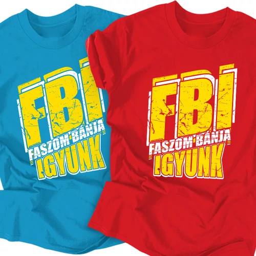 FBI legénybúcsú póló szett (Türkiz-Piros)